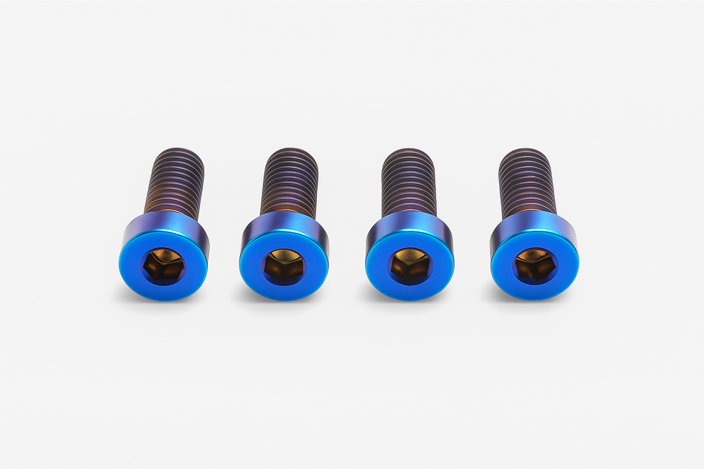 Titanium Seat/ Subframe Bolts - Surron LBS LBX, Segway (Set of 4, Burnt Blue)